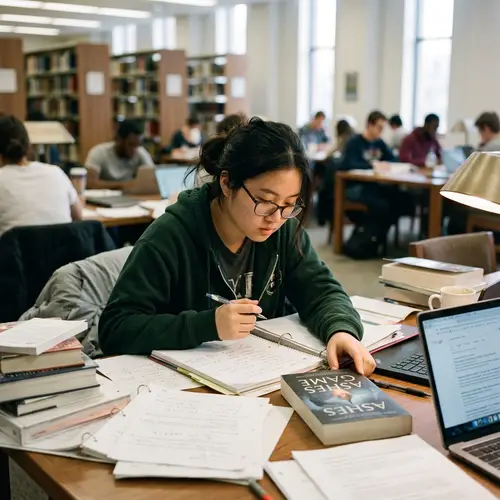 Asian College Student Researching Ashes Game