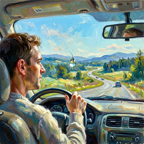 Curious Drive: Spotting 'Weather Balloon' on Windshield