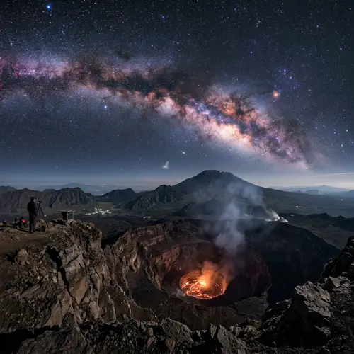 Volcano Crater in Space
