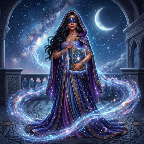 Enchanting Celestial Astrologer Character Artwork