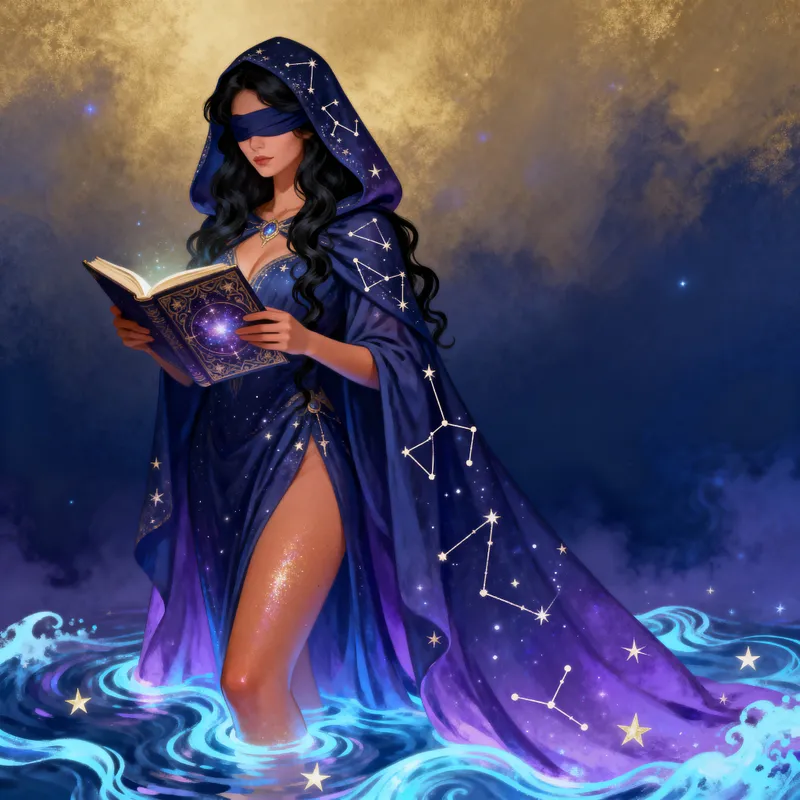 Enchanting Celestial Astrologer Character Artwork