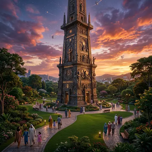 Majestic Ancient Monument in Tranquil Twilight Setting