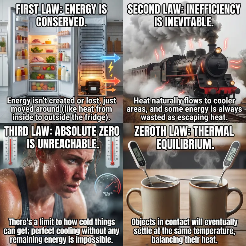 Exploring Practical Application of Thermodynamics Laws