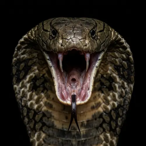 Detailed Close-Up of Frightful Cobra | Fierce Snake Photo