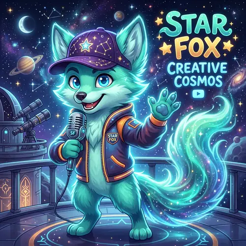 Aquamarine Fox Character for YouTube Channel