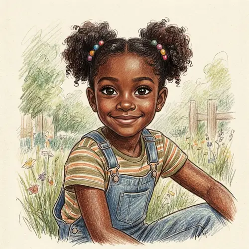 Beautifully Diverse Portrait of a Seven-Year-Old Girl