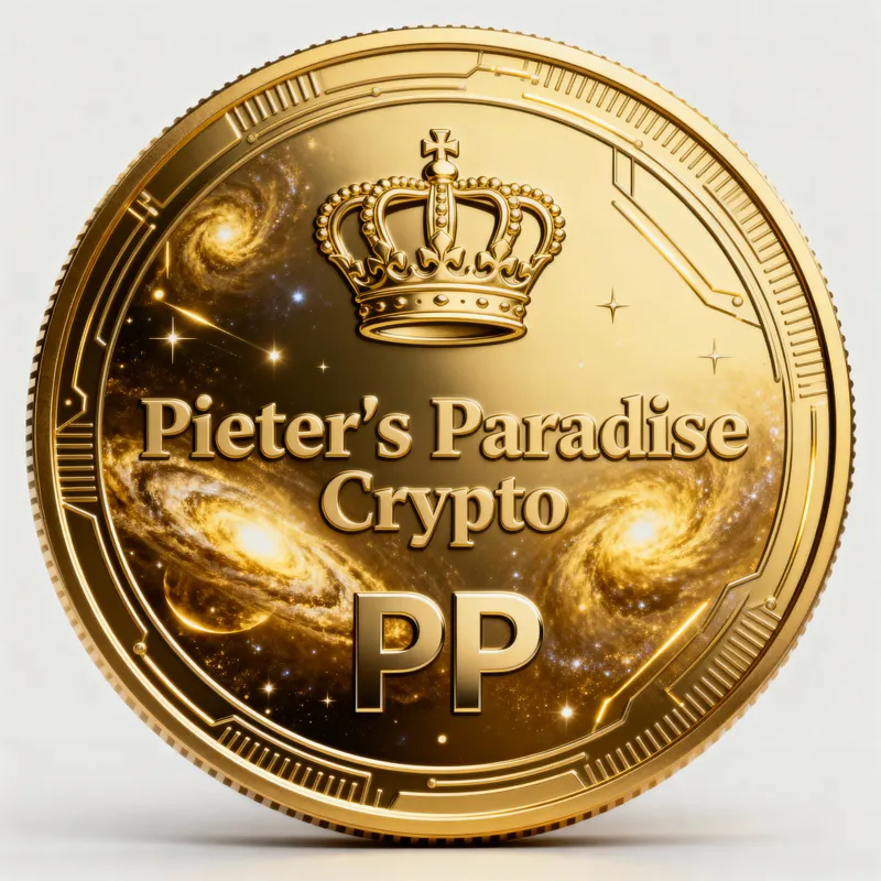 Pieter's Paradise Crypto Coin - Futuristic Gold Design