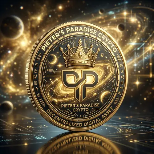 Pieter's Paradise Crypto Coin - Futuristic Gold Design