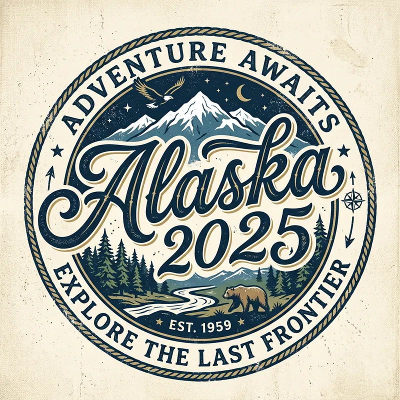 Vintage Alaska 2025 Logo Design