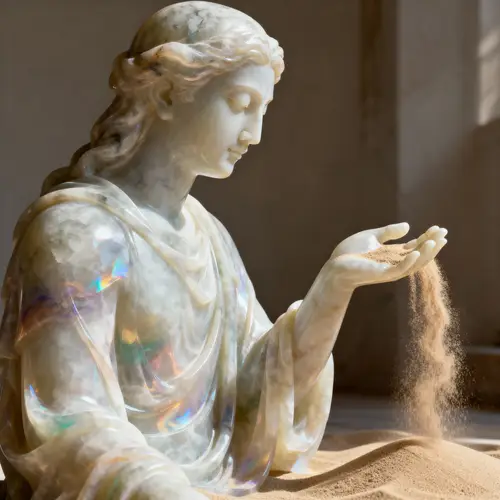 Alabaster Letting Go Statue - Peaceful Release