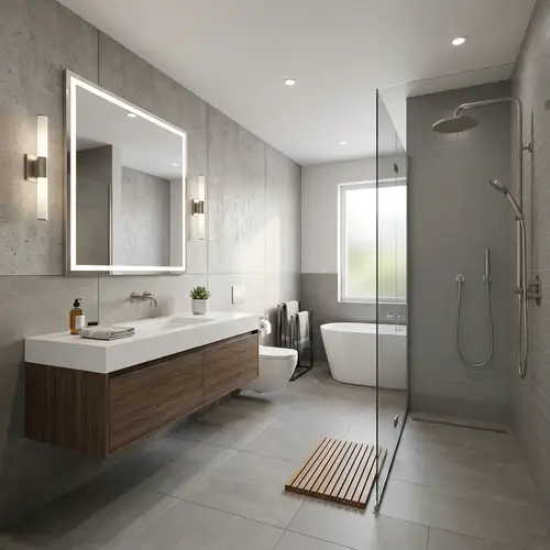 3D Render of Stylish Bathroom Design