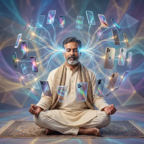 Mental Connection to Cell Phones: Spiritual Fusion Imagery