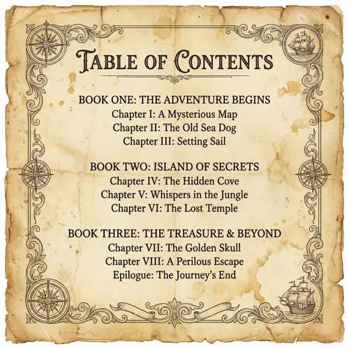 Vintage Table of Contents Template - Old Paper Design