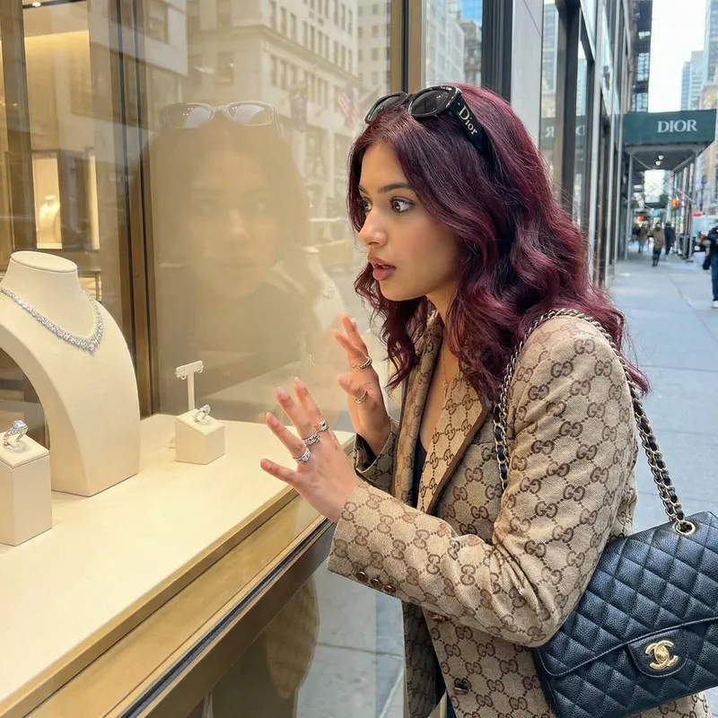 Materialistic Young Woman in High Fashion Glamour