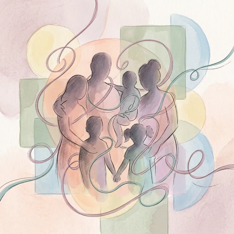 Family Bonding Abstract Art | Embrace Togetherness