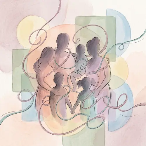 Family Bonding Abstract Art | Embrace Togetherness