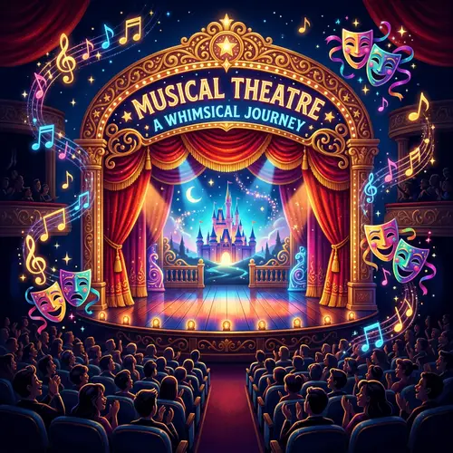 Vibrant Disney Musical Theater Background Image