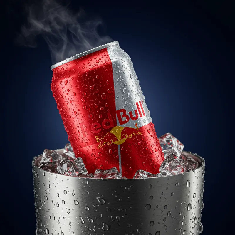 Refreshing Red Bull on Ice