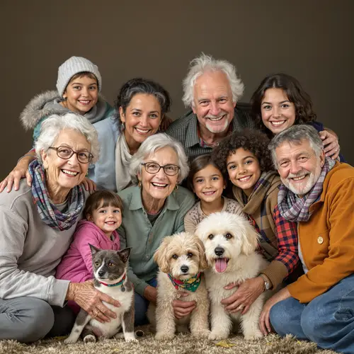 Diverse Seniors and Kids Smiling Together