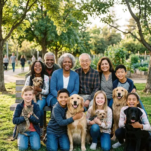 Diverse Seniors and Kids Smiling Together