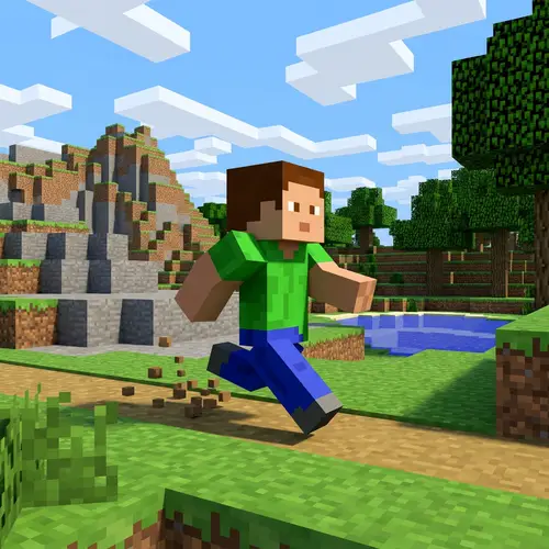 Minecraft’s Steve is running