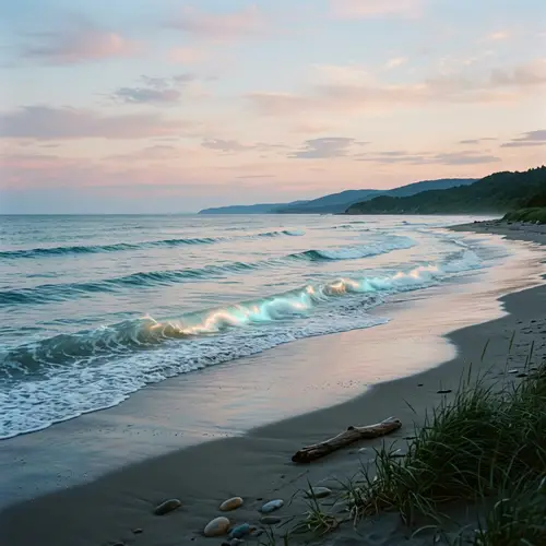 Tranquil Waves: Serene Landscape with a Touch of Energy