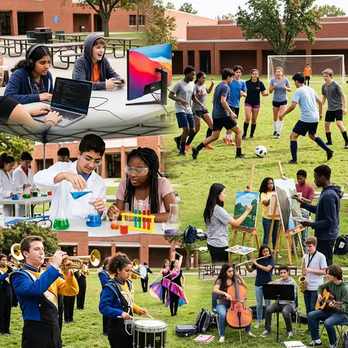 High School Extracurricular Activities: Band, Science, Gaming, Sports, Art, Music
