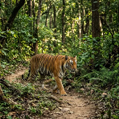 Majestic Tiger in Lush Forest Habitat