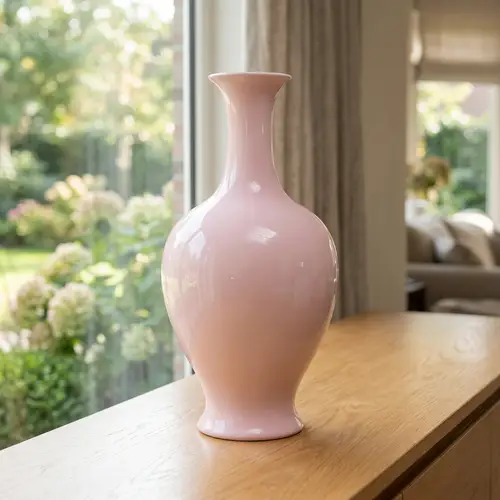 Elegant Pink Porcelain Vase - 70cm Height