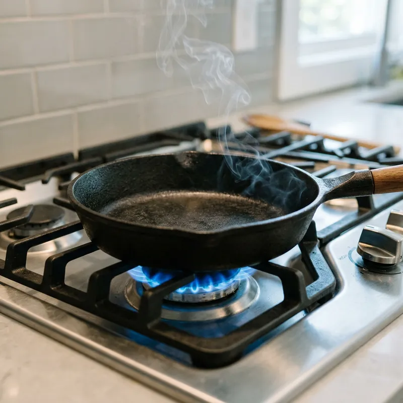 Smoke Rising from Frying Pan on Stovetop | Cooking Scene Smoke Rising from Frying Pan on Stovetop | Cooking Scene