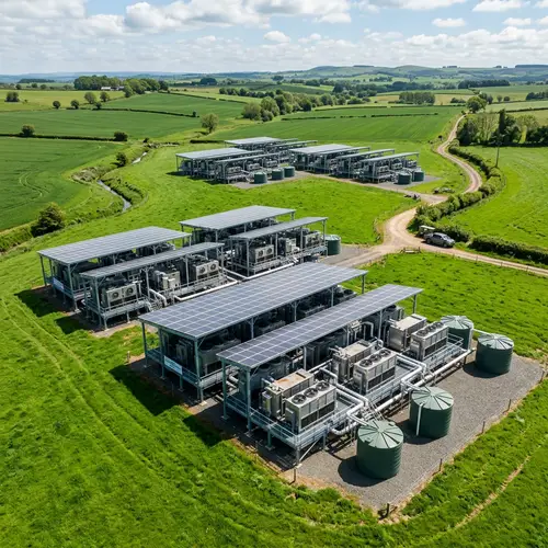 Industrial Atmospheric Water Collectors in Lush Green Field