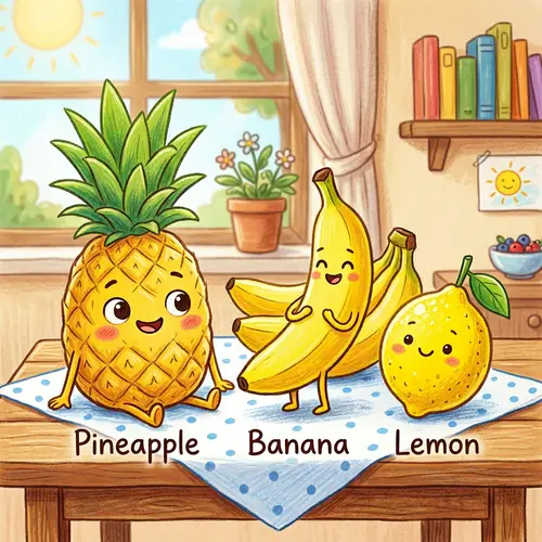 Colorful Fruits Illustration for Children | Fun and Engaging Design