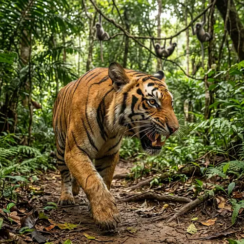 Ferocious Ginger Tiger in Wild Jungle | Realistic Photography