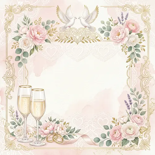 Elegant Wedding-Themed Invitation Background Design