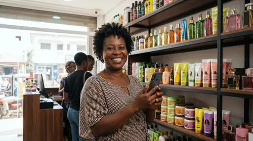Radiant Beauty Shop Owner in West Africa