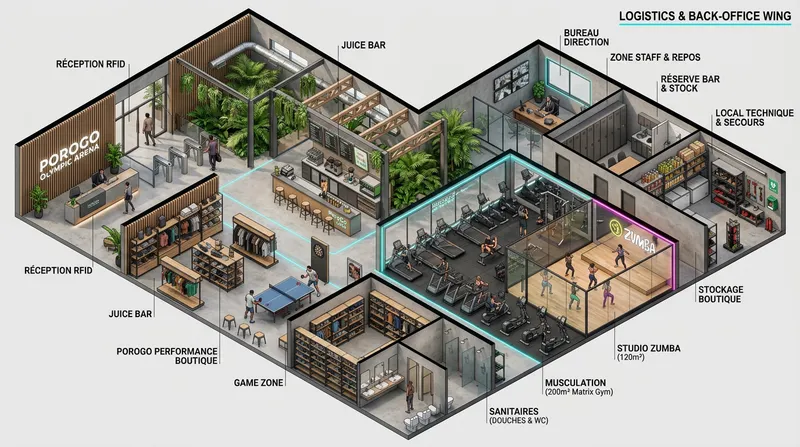 PoroGo Olympic Arena 3D Floor Plan | Korhogo Design