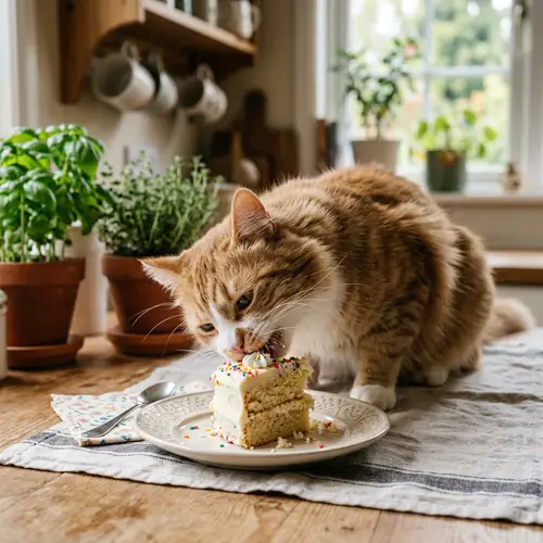 Cat Eating Cake - Cute and Funny Moment