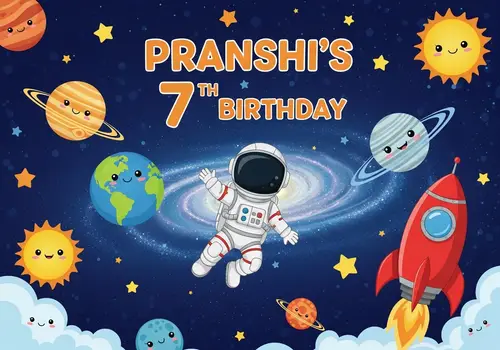 Pranshi's 7th Birthday in Space - Cosmic Celebration