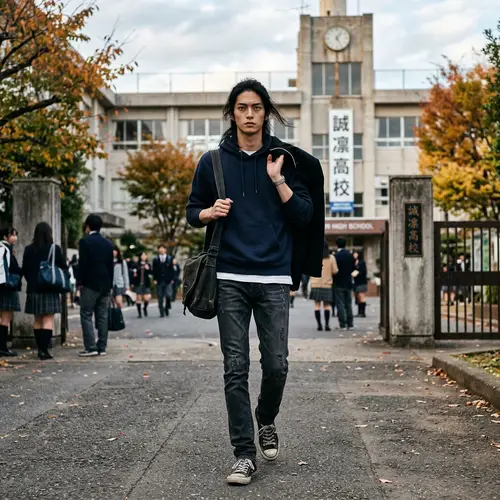 Dark-Haired Japanese High School Student Detective | Series Main Character