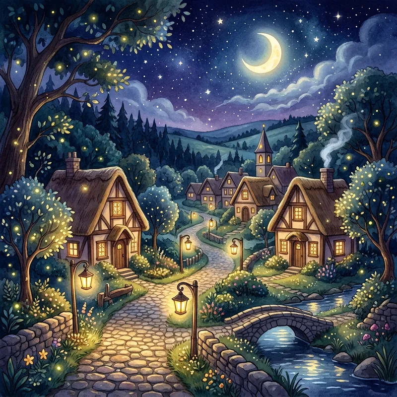 Animated Night Background for Story Books