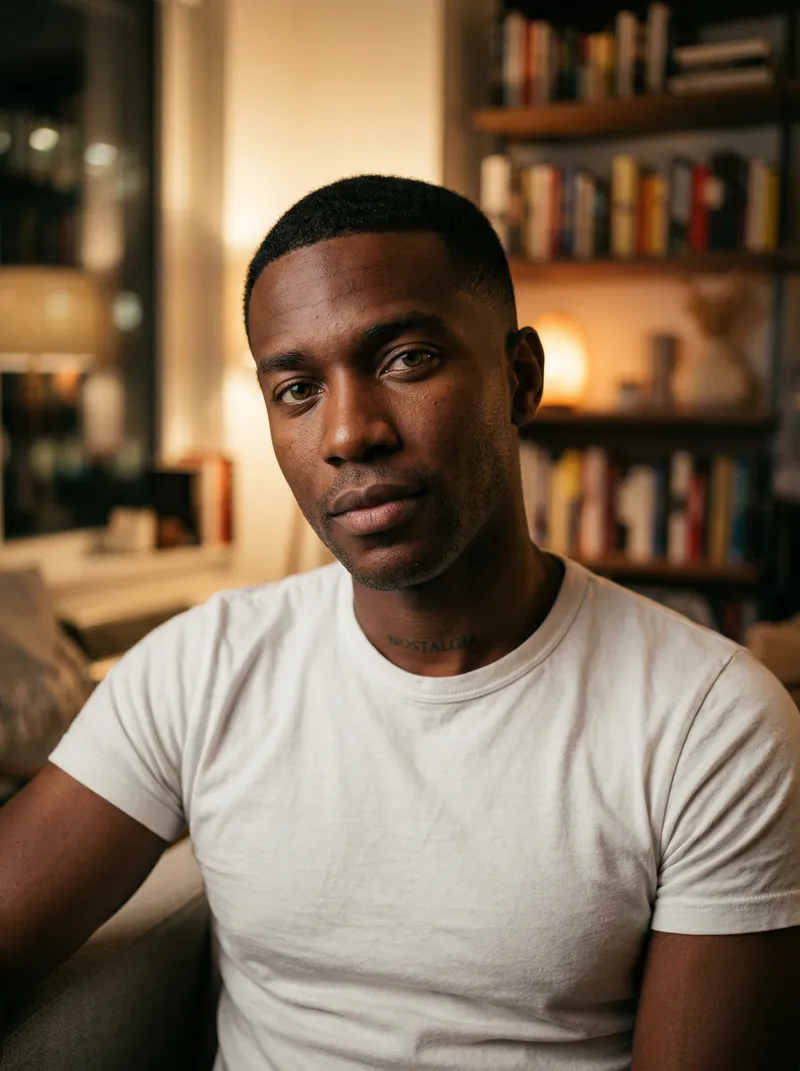 Cinematic Portrait of a Handsome African American Man