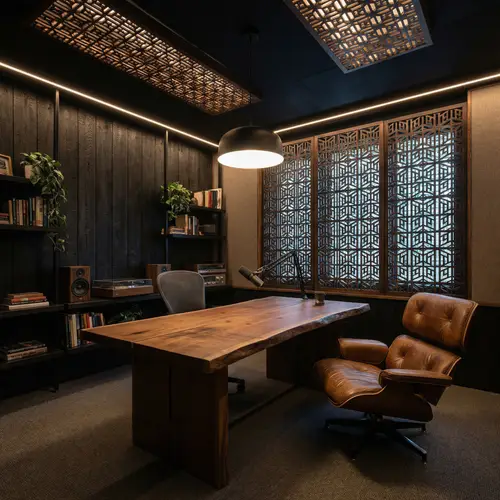 Professional Podcast Room with Ambient Lighting