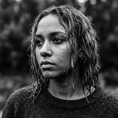 Black and White Portrait with Wet Effect