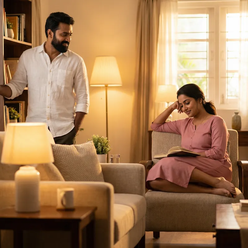 Cinematic Love: Romantic Moments of an Indian Couple