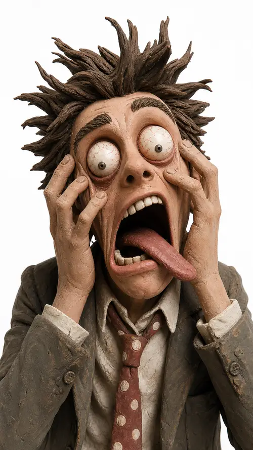 Hyper-Realistic Claymation Portrait of a Young Man