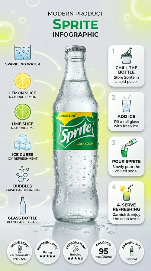 Chilled Sprite Bottle Infographic: Refreshing Steps