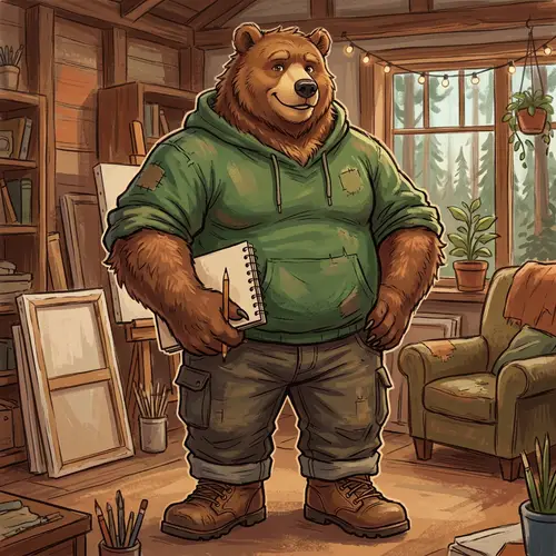 Vibrant Bear Character Art | Furry Fandom Design