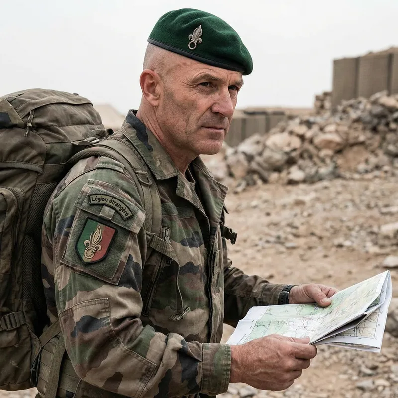 French Mercenary with Green Beret | Middle-Aged Male Soldier French Mercenary with Green Beret | Middle-Aged Male Soldier