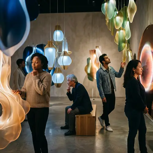 Diverse Group Contemplating Abstract Shapes | Awareness Visualized