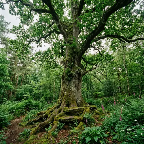 Ancient Tree in Lush Forest - Majestic Nature Scene